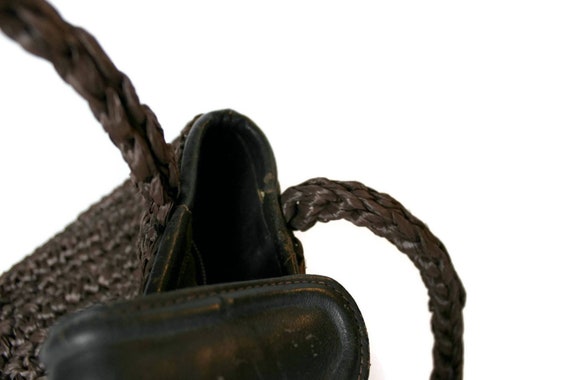 Vintage Brown Handbag Raffia Straw Purse Marshall… - image 6