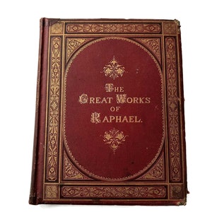 1866 The Great Works of Raphael Antique Art Book AS IS
