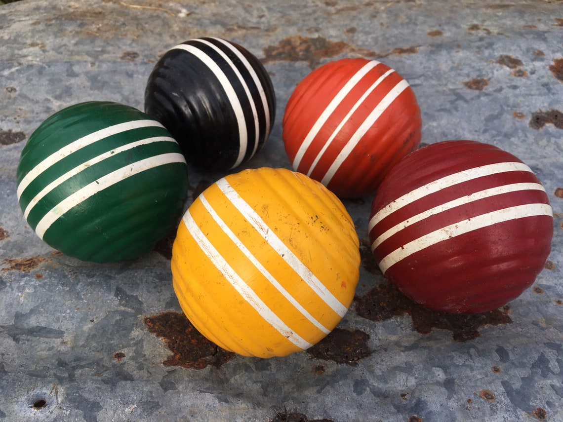 Set of 5 Vintage Wooden Croquet Balls Etsy