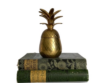Vintage Brass Pineapple Box Candle Holder