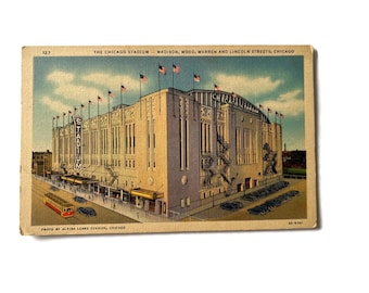 Vintage Postcard Chicago Stadium Sports Arena Unused