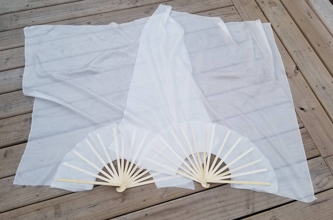 White Silk Fans Custom Length Etsy