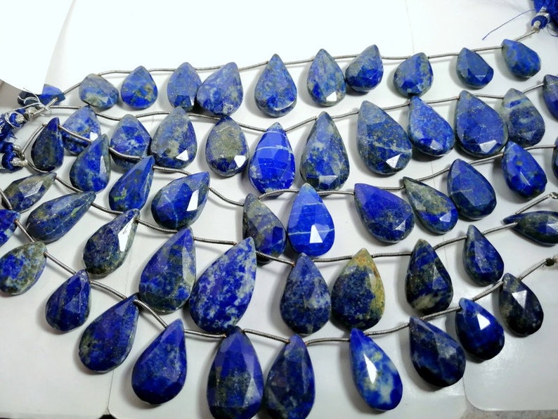 Lapis Lazuli Gemstone,Natural Lapis Beads,Jewellery making Blue Lapis Lazuli Gemstone,Pear Shape Graduate Faceted Blue Beads Natural Lapis