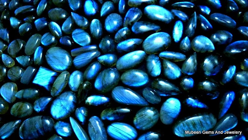 Labradorite GemstoneLabradorite blue flash CabochonsBlue image 0