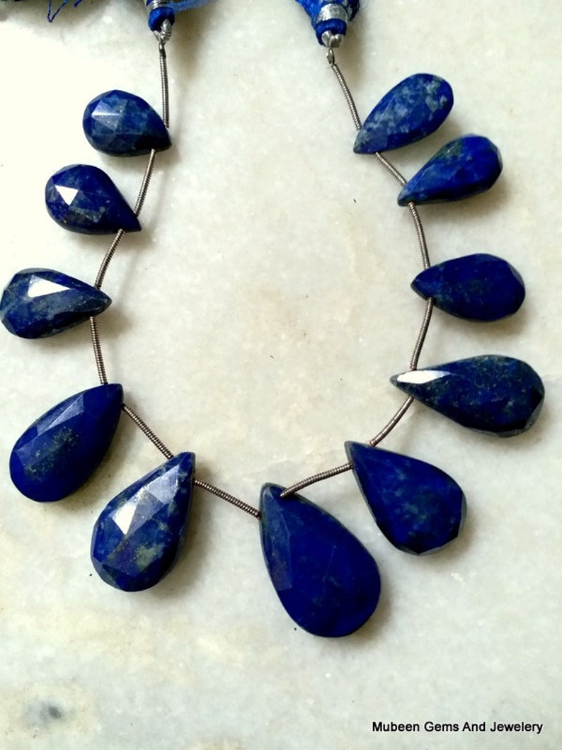 Lapis Lazuli Gemstone,Natural Lapis Beads,Jewellery making Blue Lapis Lazuli Gemstone,Pear Shape Graduate Faceted Blue Beads Natural Lapis