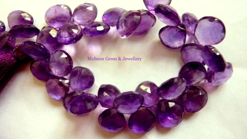 Amethyst faceted beads Purple Color pear shape Beads 8 x 10 image 0