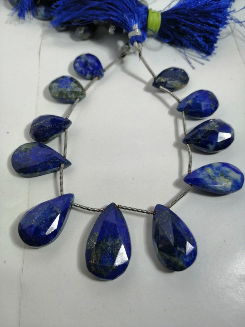 Lapis Lazuli Gemstone,Natural Lapis Beads,Jewellery making Blue Lapis Lazuli Gemstone,Pear Shape Graduate Faceted Blue Beads Natural Lapis