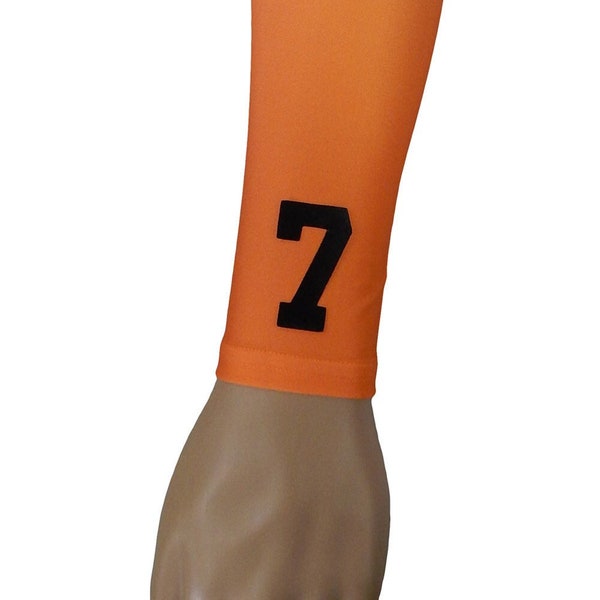 NEW! CUSTOM Number Letters Solid Orange Moisture Wicking Compression Sports Arm Sleeve Baseball Basketball Football