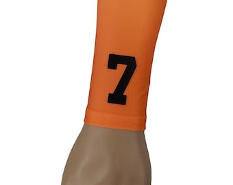 NEW! CUSTOM Number Letters Solid Orange Moisture Wicking Compression Sports Arm Sleeve Baseball Basketball Football