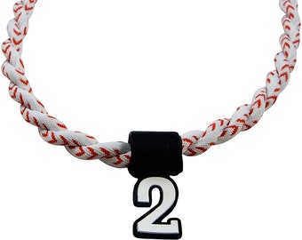 PICK YOUR NUMBER - White Baseball Stitch Twist Tornado Necklace