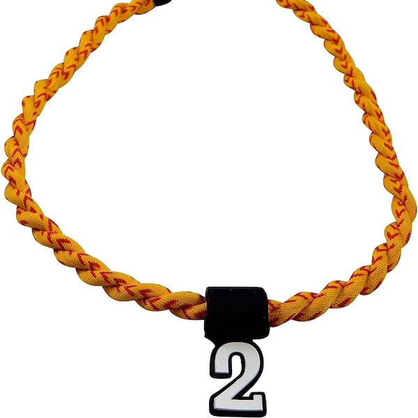 PICK YOUR NUMBER - Yellow Softball Stitch Twist Tornado Necklace