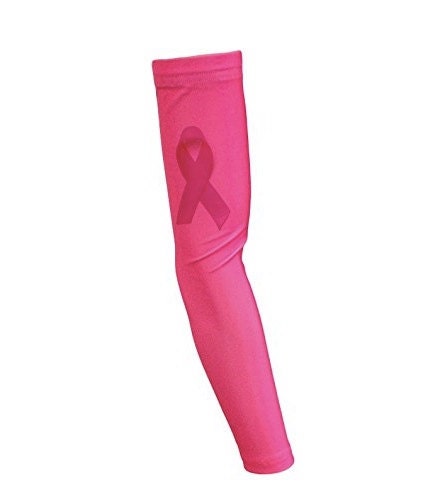 Pink Ribbon Breast Cancer Compression Baseball Football Arm Sleeve White  Elite