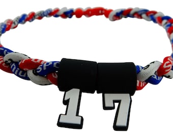 PICK YOUR NUMBER - Red White Navy Blue Tornado Necklace