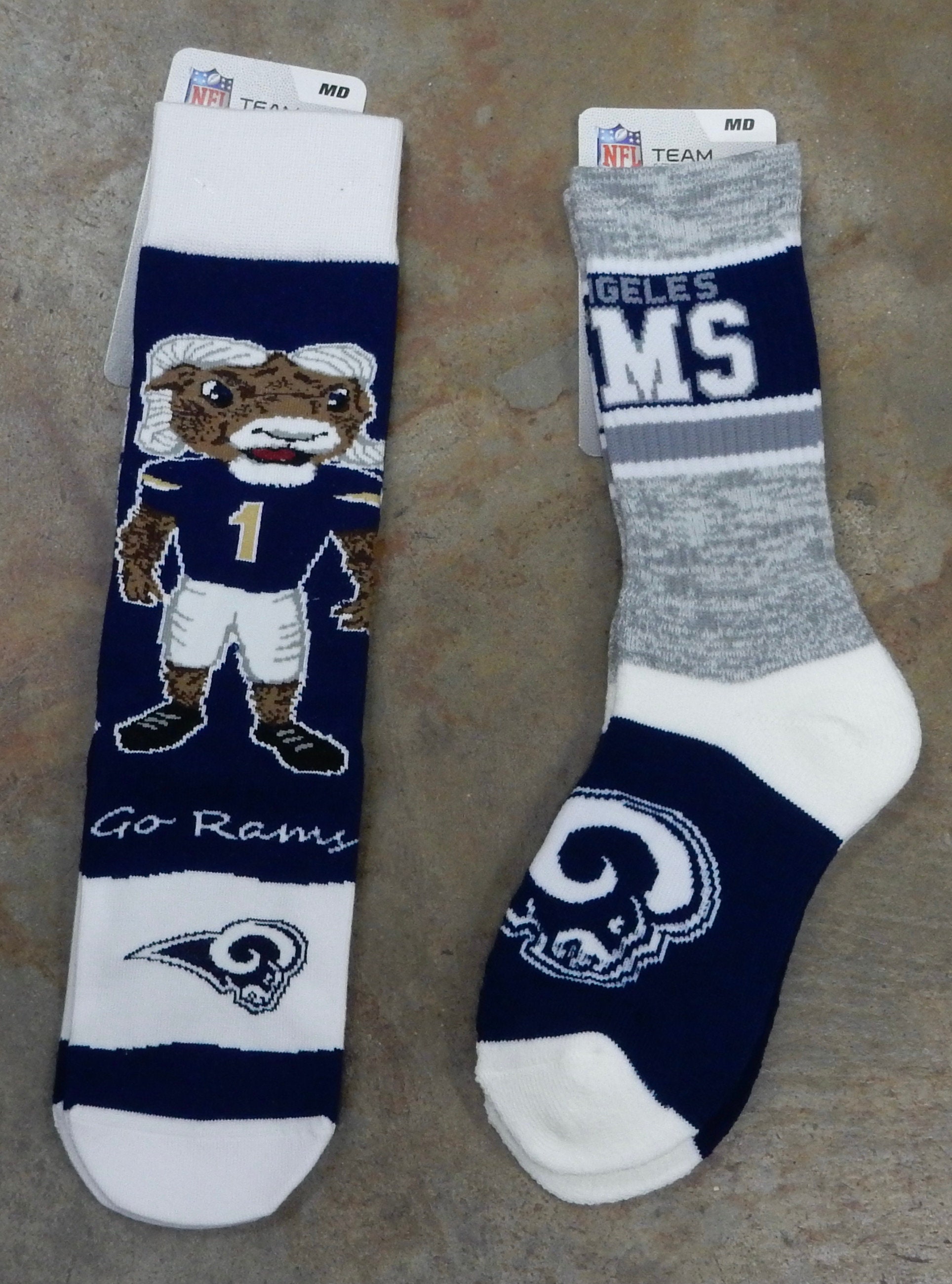 2 Pair NFL Los Angeles Rams Socks Gift Set Socks Medium Flag Etsy