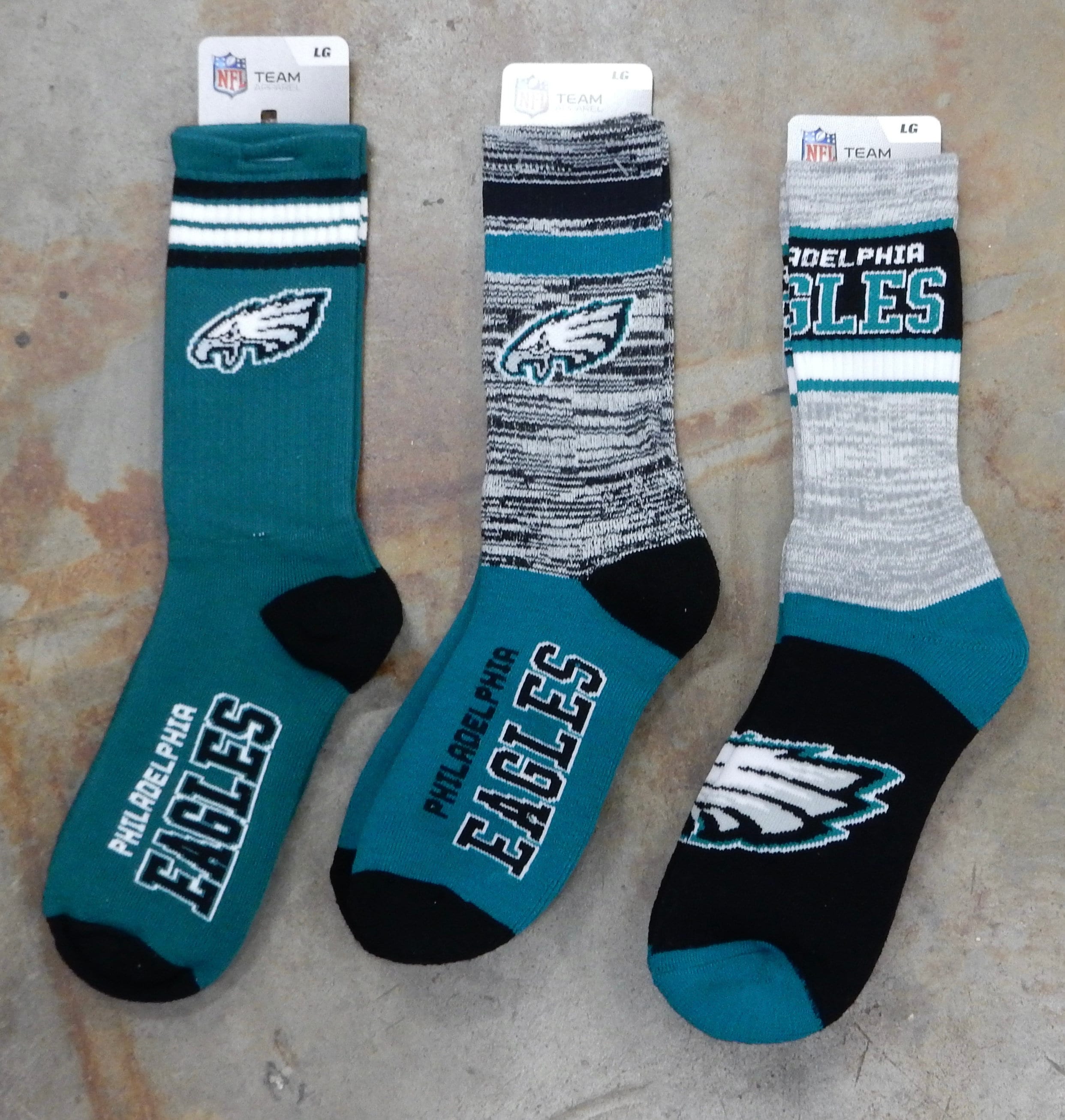 3 Pair NFL Philadelphia Eagles Socks Gift Set Reverse Retro Etsy