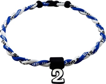 PICK YOUR NUMBER - Royal Blue White Twist Tornado Necklace
