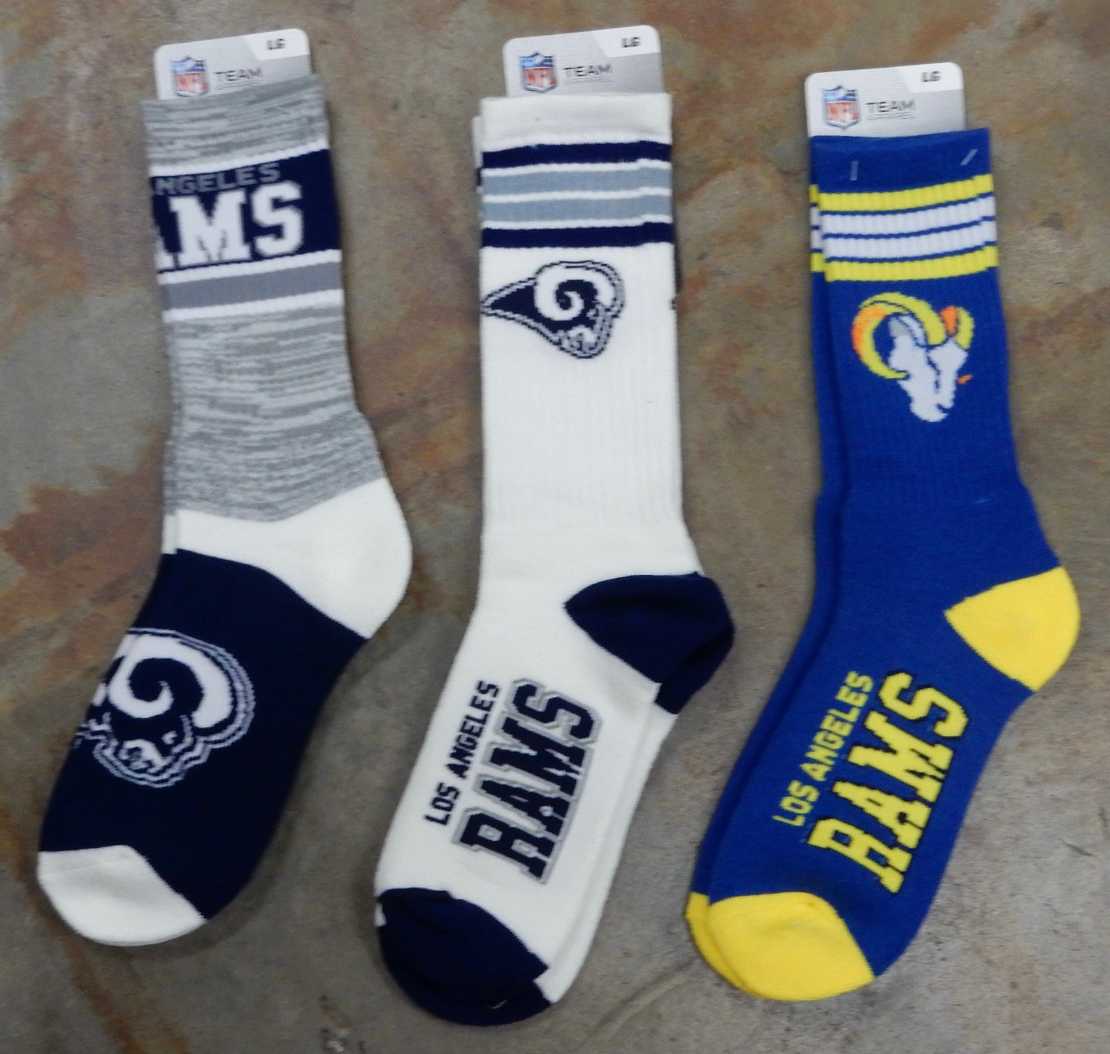 3 Pair NFL Los Angeles Rams Socks Gift Set Sleep Socks 4 Etsy
