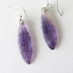 Amethyst earrings.   natural stone earrings.  Purple earrings