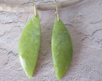 Jade earrings  Green earrings. Natural stone earrings. Green jade earrings. Handmade earrings