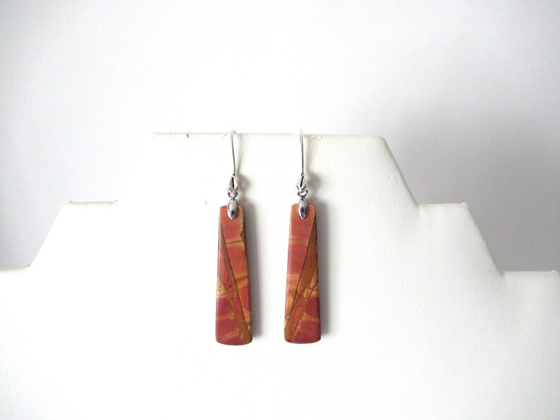 natural stone earrings picasso jasper earings long earrings