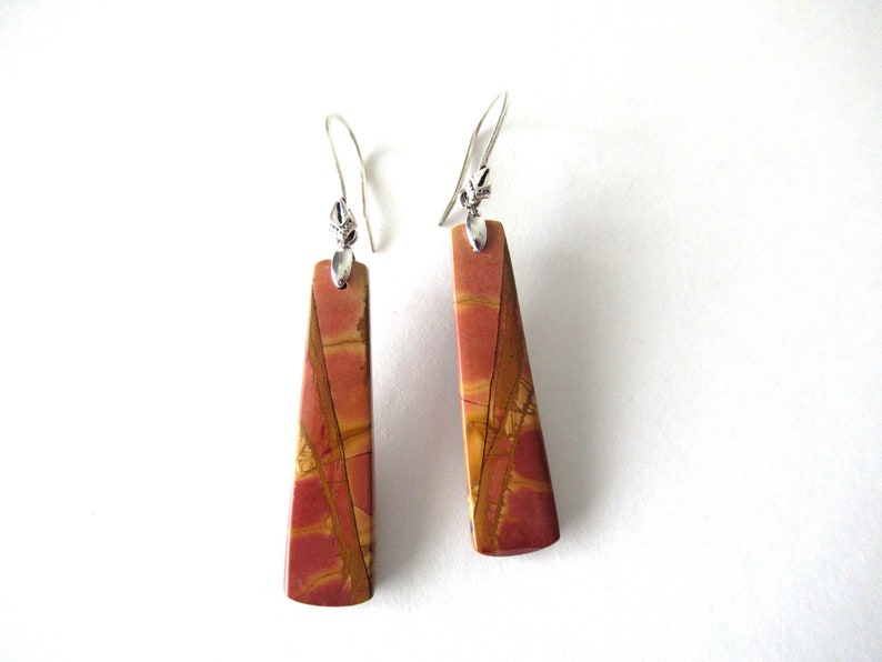 natural stone earrings picasso jasper earings long earrings