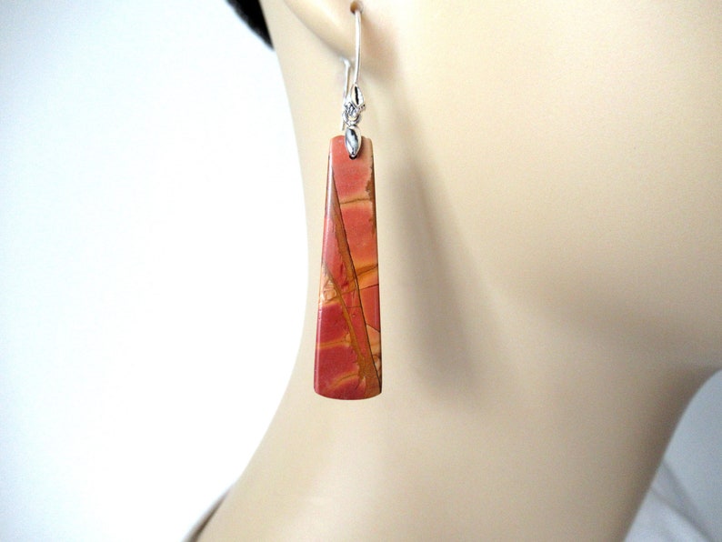 natural stone earrings picasso jasper earings long earrings