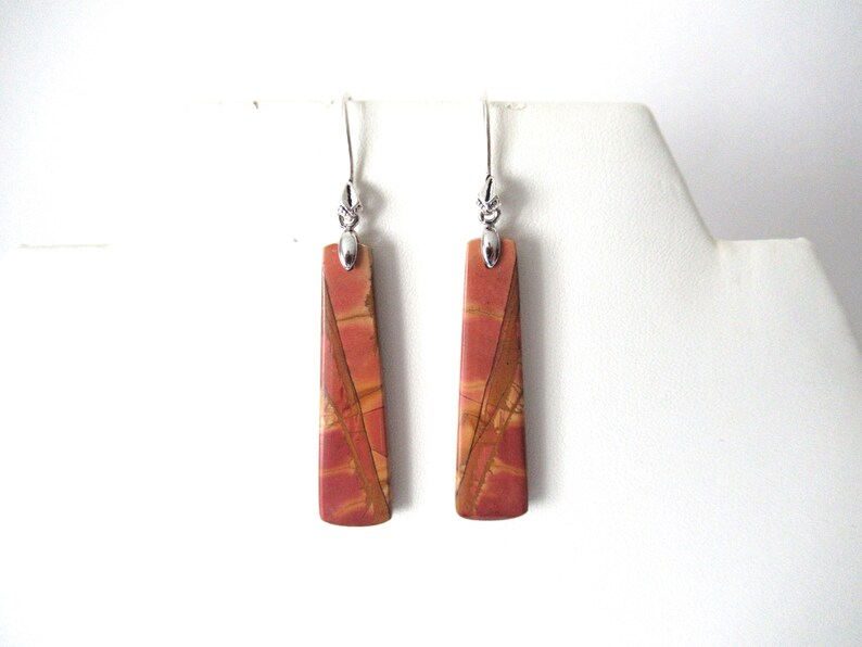 natural stone earrings picasso jasper earings long earrings