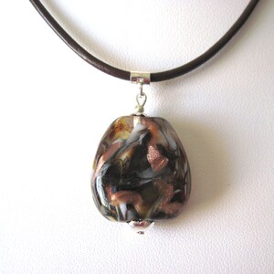 leather necklace with glass bead