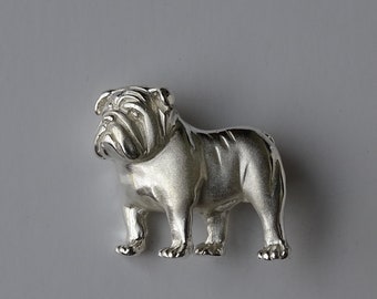 5 WHITE BRITISH BULLDOG ENAMEL PIN BADGES