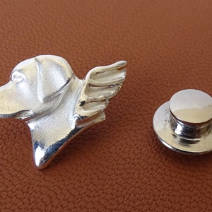 Small Sterling Silver Labrador Retriever Angel Lapel Pin