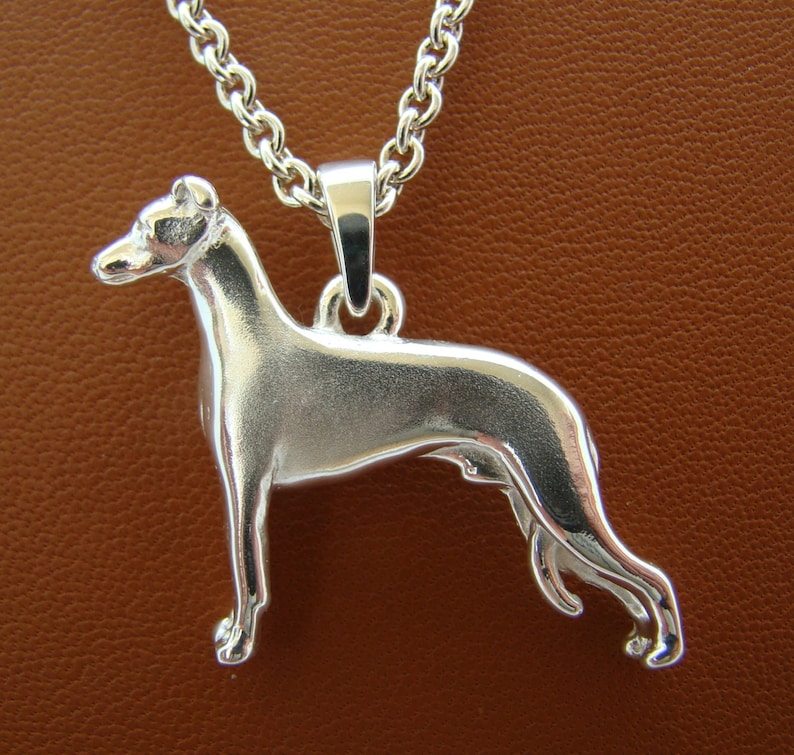 silver whippet statue