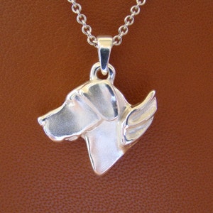 Small Sterling Silver Great Dane Angel Pendant