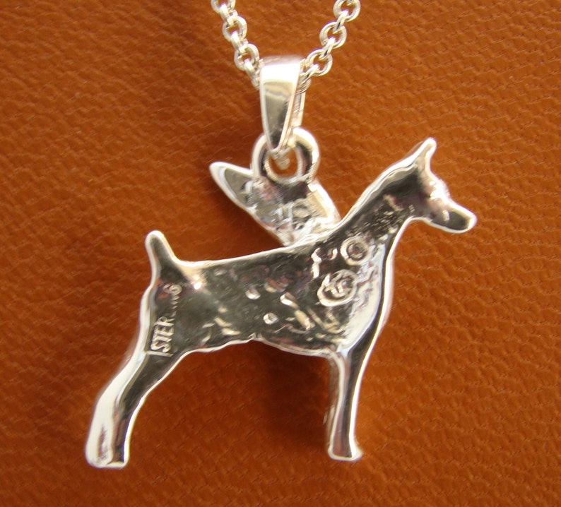 Small Sterling Silver Doberman Pincher Angel Pendant | Etsy