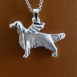 Sterling Silver English Setter Angel Pendant