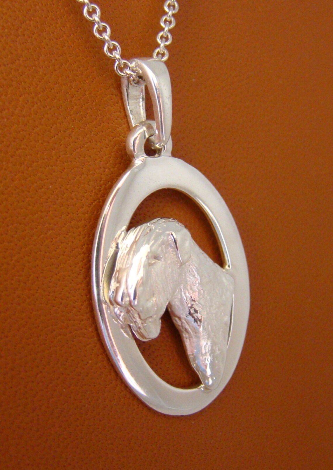 Large Sterling Silver Wheaten Terrier Head Study Pendant on A - Etsy