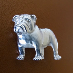 Große Sterling Silber Bulldogge / Englische Bulldogge Studie Brosche