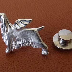Sterling Silver English Springer Spaniel Angel Lapel Pin