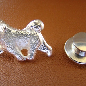 Small Sterling Silver Bichon Frise Moving Study Lapel Pin