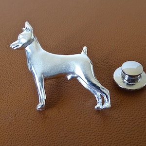 Sterling Silver Miniature Pinscher Lapel Pin