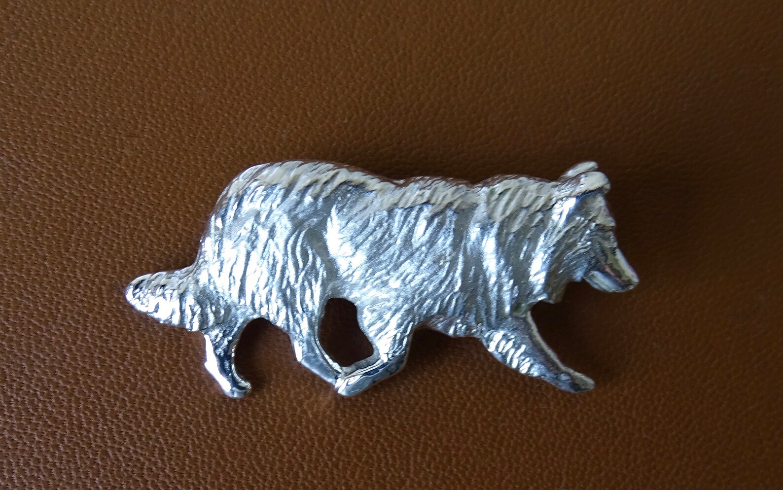Large Sterling Silver Border Collie Herding Study Brooch Etsy India