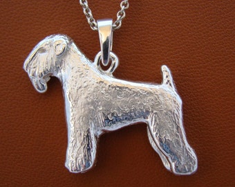 Large Sterling Silver Wheaten Terrier Standing Study Pendant