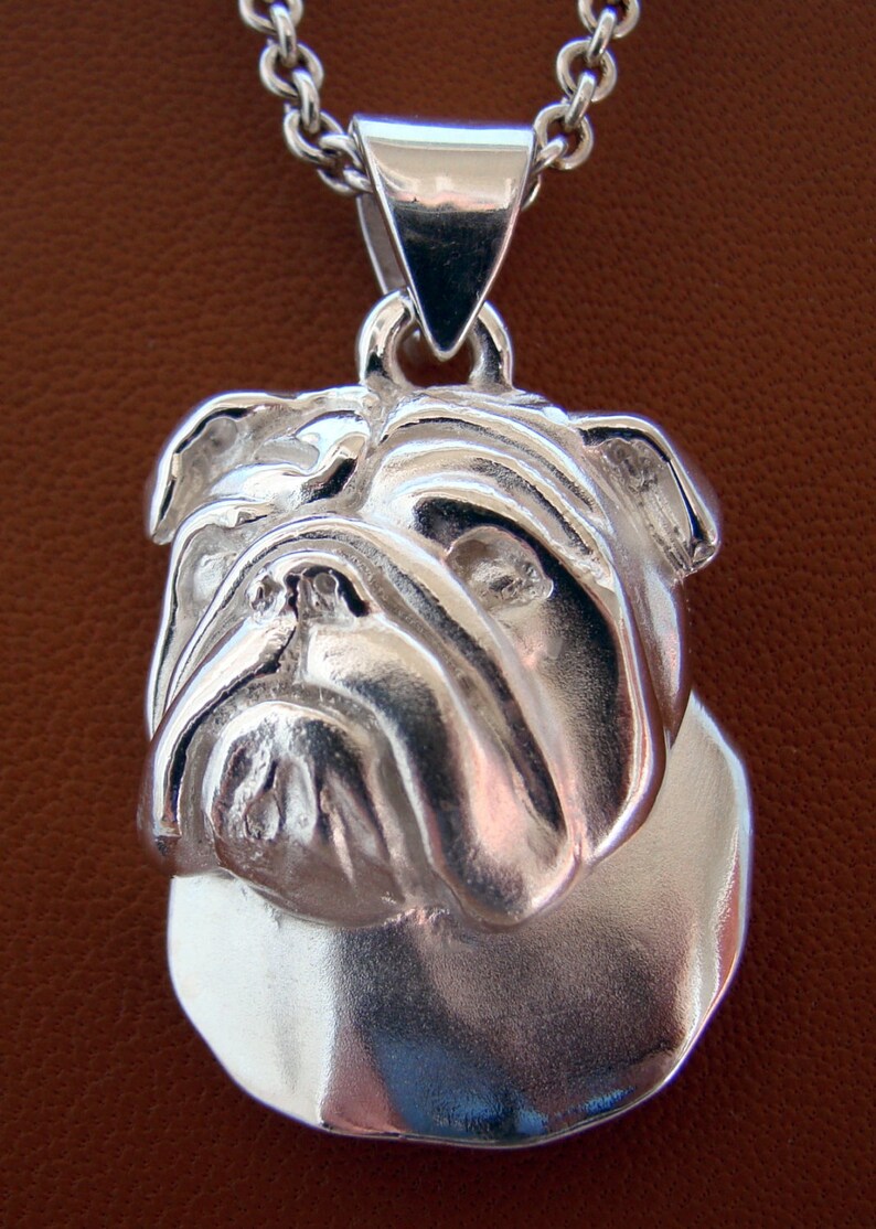 large silver bulldog statue