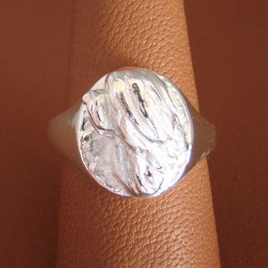 Sterling Silver Bearded Collie Head Study Ring