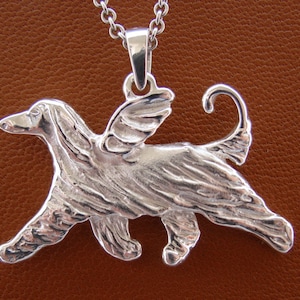 Sterling Silver Afghan Hound Angel Pendant