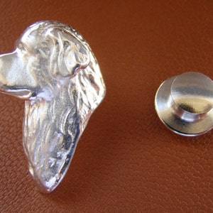 Sterling Silver Newfoundland Head Study Lapel Pin