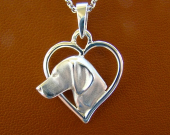 Small Sterling Silver Vizsla Pendant