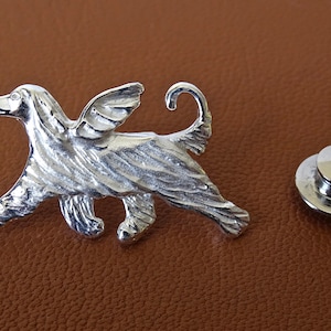 Sterling Silver Afghan Hound Angel Lapel Pin