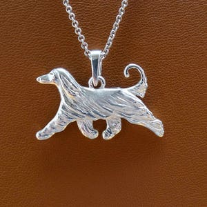 Small Sterling Silver Afghan Hound Pendant