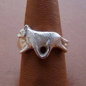 Sterling Silver Australian Cattle Dog Moving Study Ring