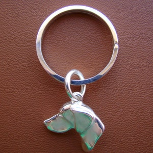 Sterling Silver German Shorthaired Pointer Large Head Key Ring